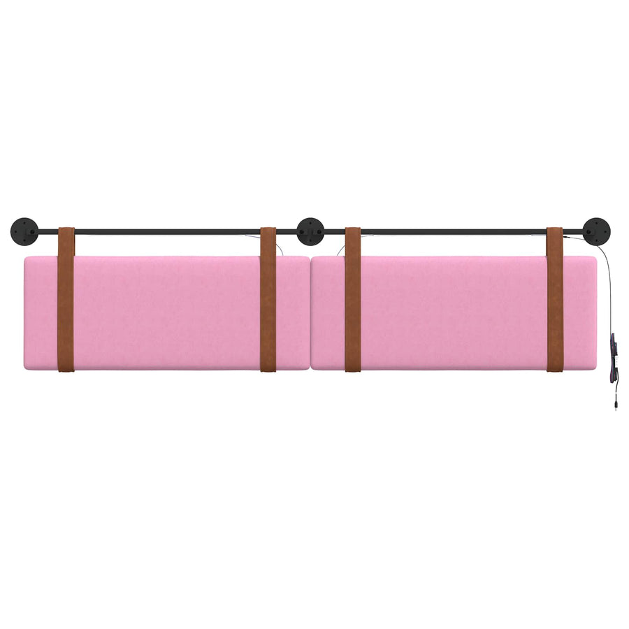 Hangend hoofdbord Met LED-verlichting Roze Antiek PU
