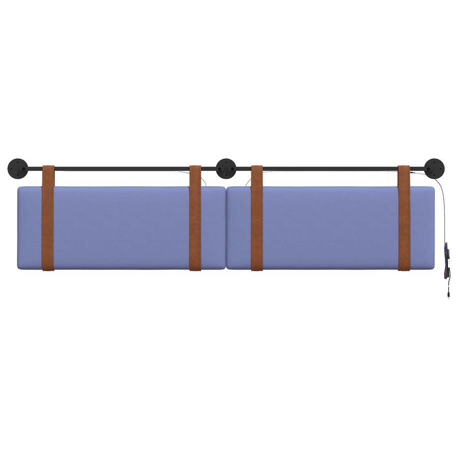 Hangend hoofdbord Met LED-verlichting Jeans Blauw Antiek PU