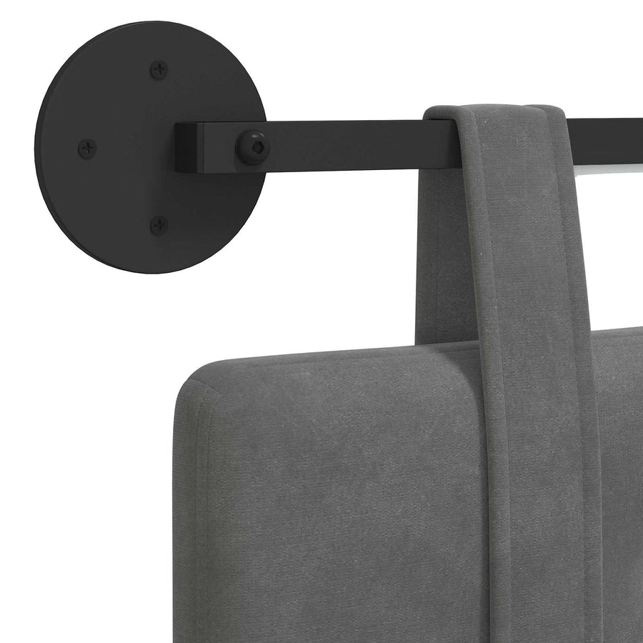 Hangend hoofdbord Met LED-verlichting Donkergrijs Fluweel