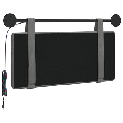 Hangend hoofdbord Met LED-verlichting Donkergrijs Fluweel
