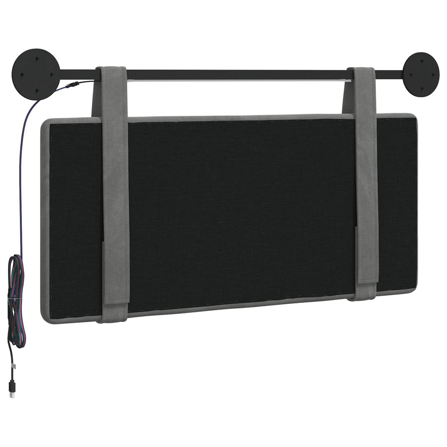 Hangend hoofdbord Met LED-verlichting Donkergrijs Fluweel