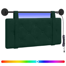 Hangend hoofdbord Met LED-verlichting Donkergroen Fluweel