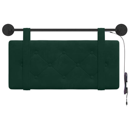 Hangend hoofdbord Met LED-verlichting Donkergroen Fluweel