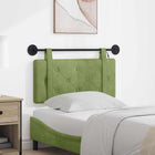 Wall Mounted Headboard With LED Lighting Light Green Velvet