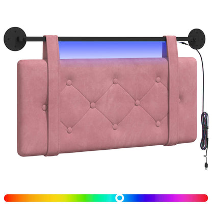 Hangend hoofdbord Met LED-verlichting Roze Fluweel
