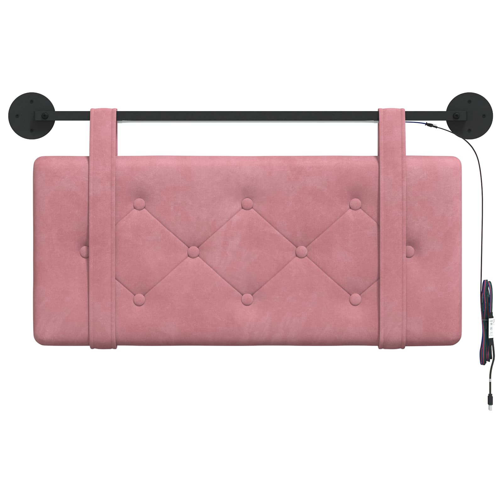 Hangend hoofdbord Met LED-verlichting Roze Fluweel