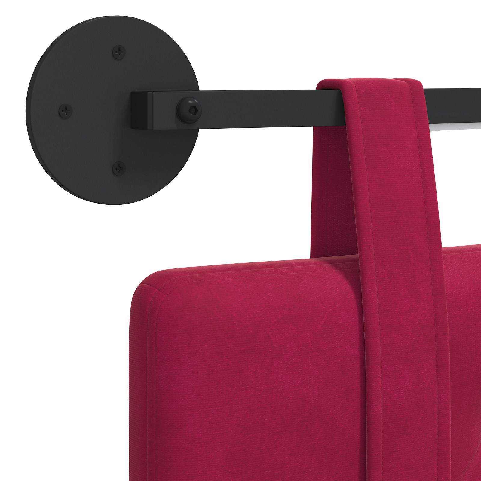 Hangend hoofdbord Met LED-verlichting Wijnrood Fluweel
