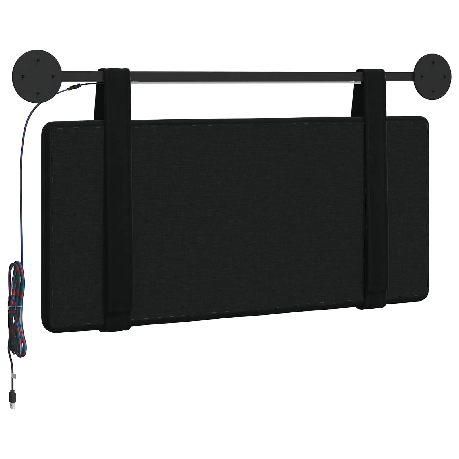 Hangend hoofdbord Met LED-verlichting Zwart Fluweel