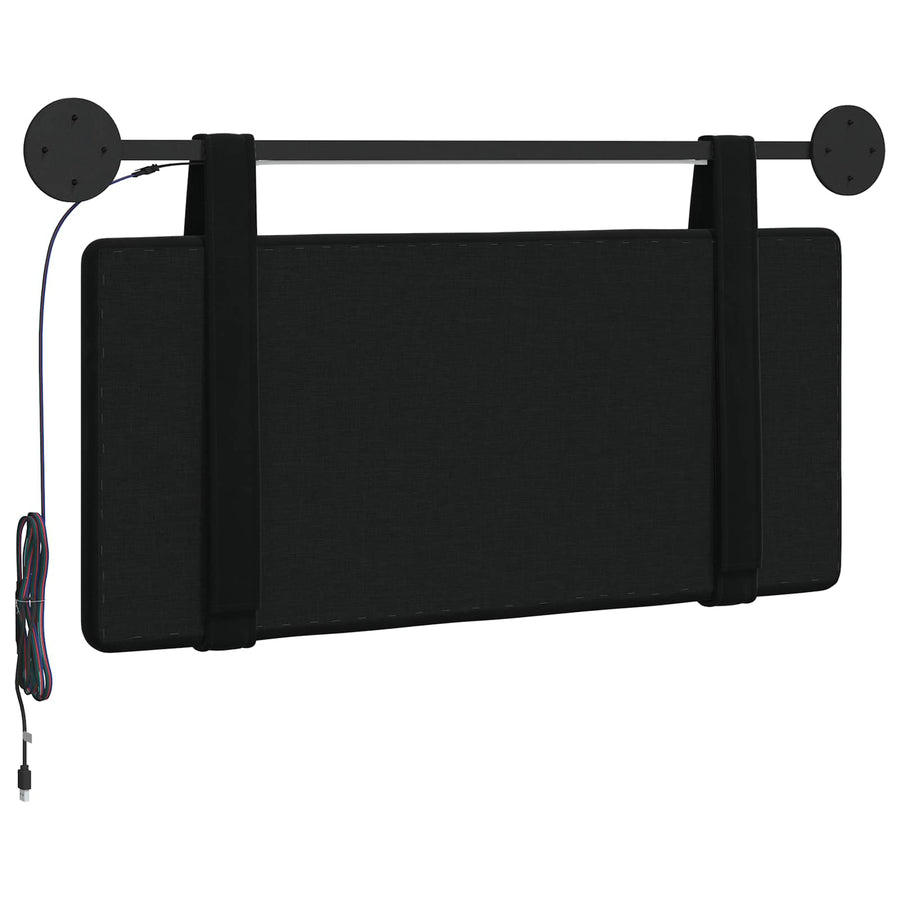 Hangend hoofdbord Met LED-verlichting Zwart Fluweel