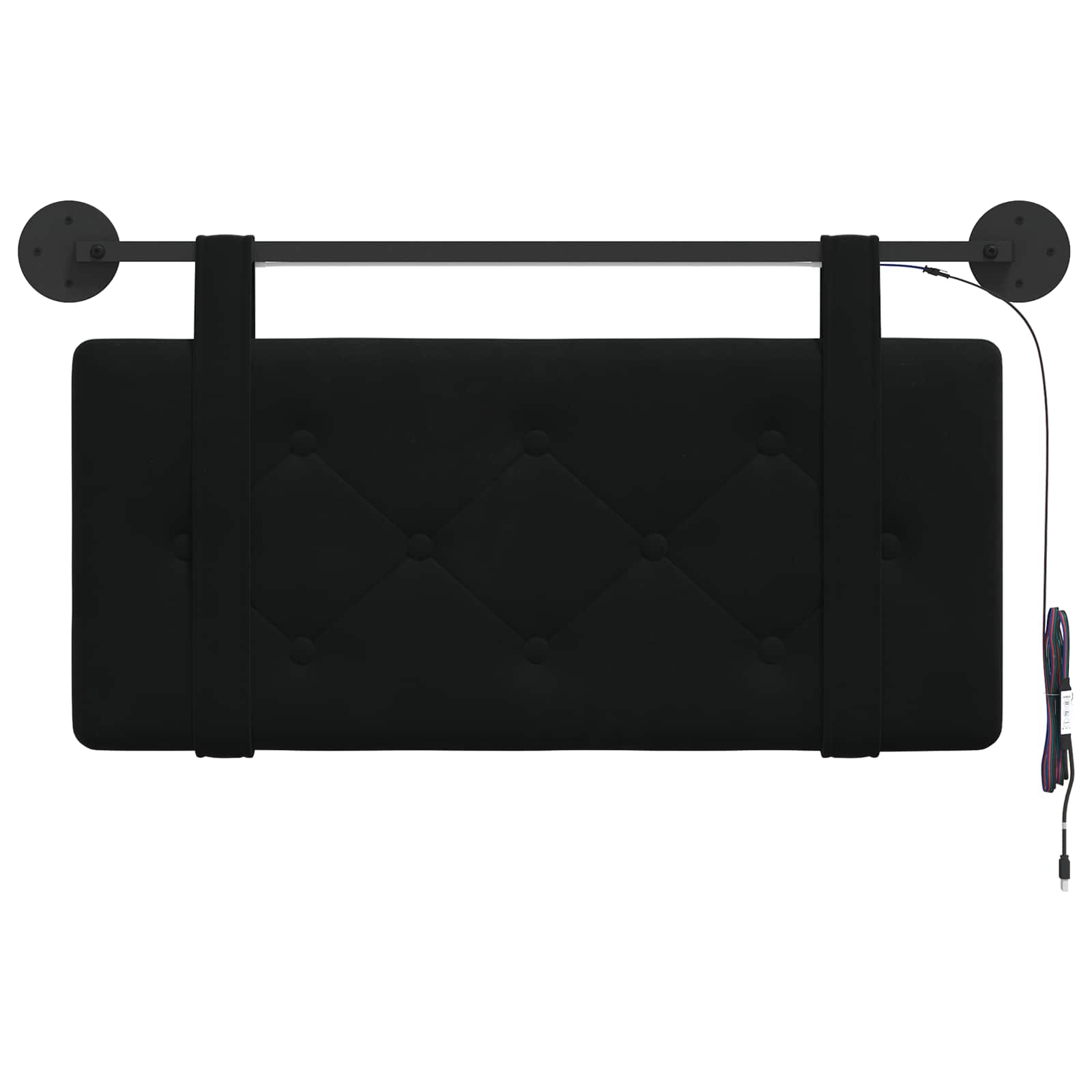 Hangend hoofdbord Met LED-verlichting Zwart Fluweel