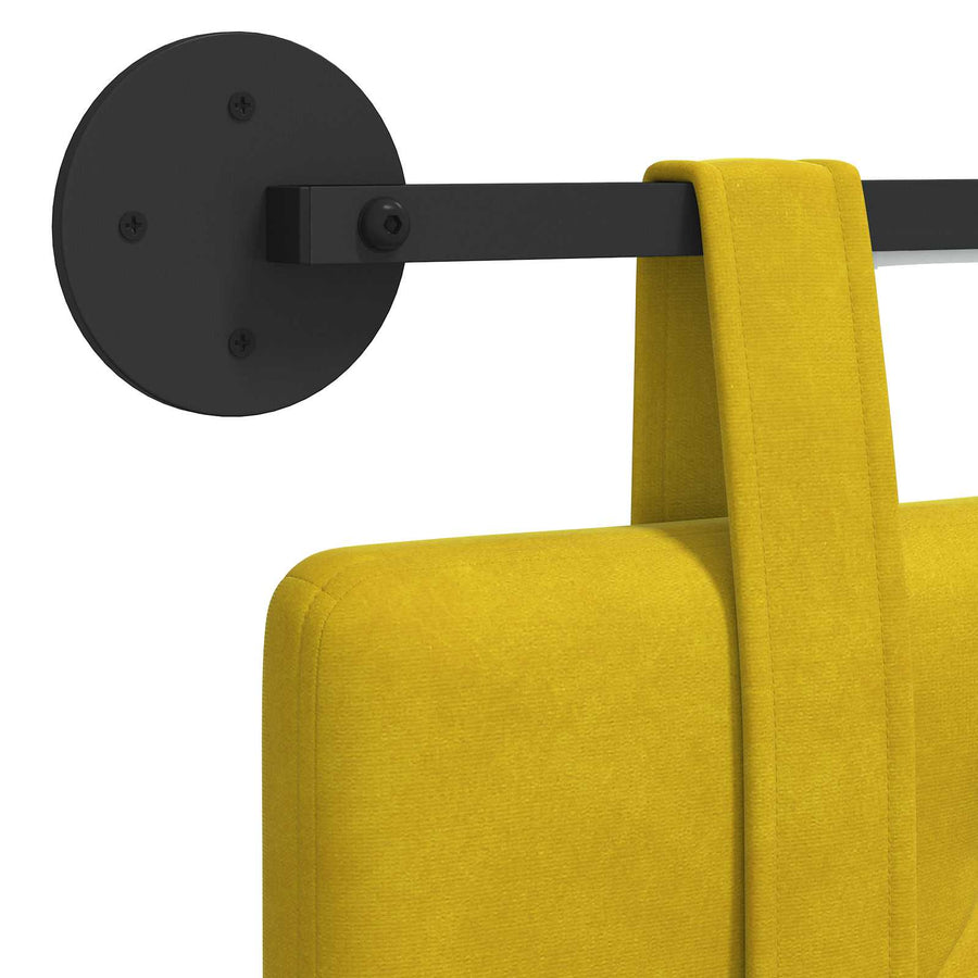 Hangend hoofdbord Met LED-verlichting Geel Fluweel