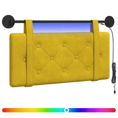 Hangend hoofdbord Met LED-verlichting Geel Fluweel