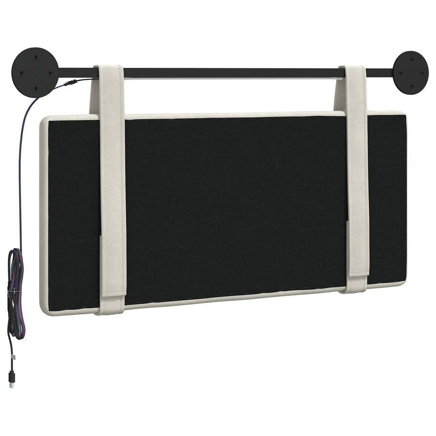 Hangend hoofdbord Met LED-verlichting Crèmekleurig Fluweel