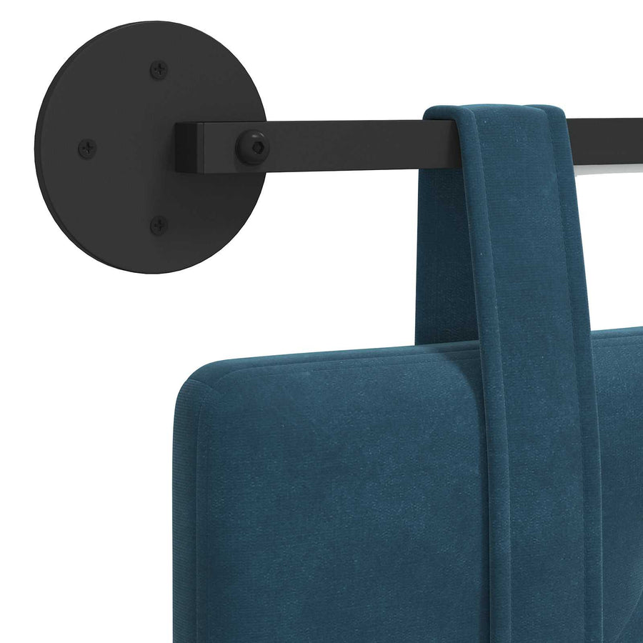 Hangend hoofdbord Met LED-verlichting Blauw Fluweel