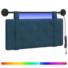 Hangend hoofdbord Met LED-verlichting Blauw Fluweel