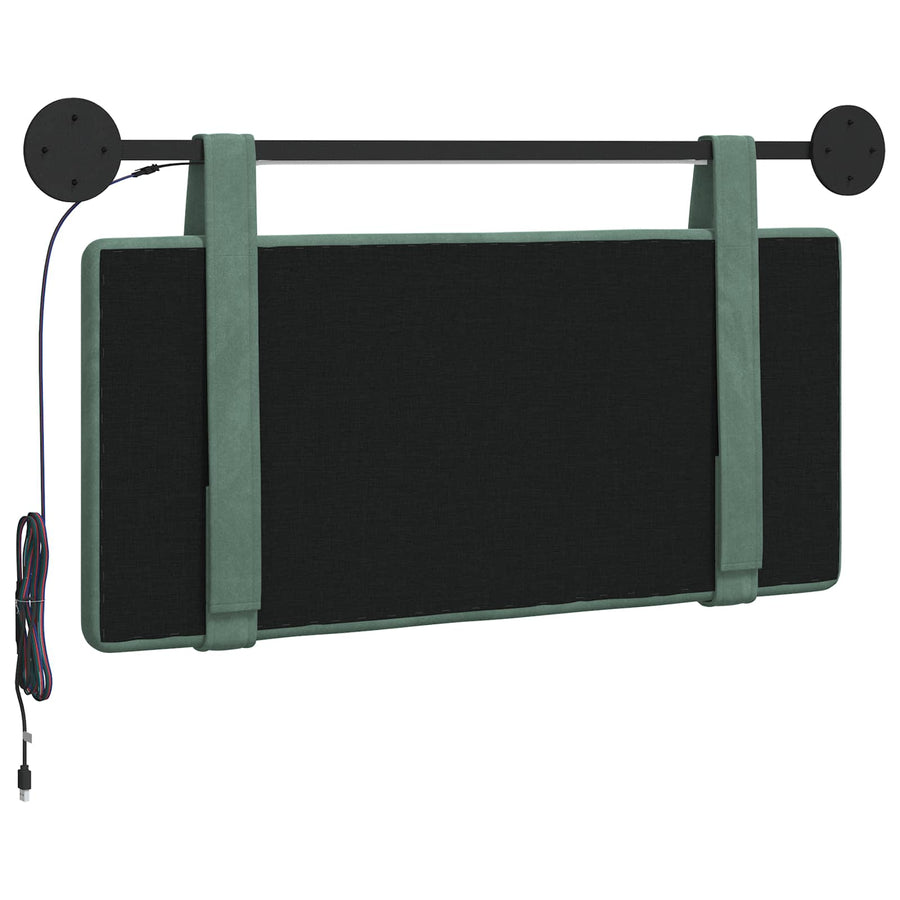 Hangend hoofdbord Met LED-verlichting Zeegroen Fluweel