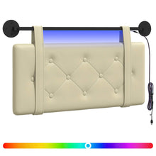 Hangend hoofdbord Met LED-verlichting Crèmekleurig Kunstleer