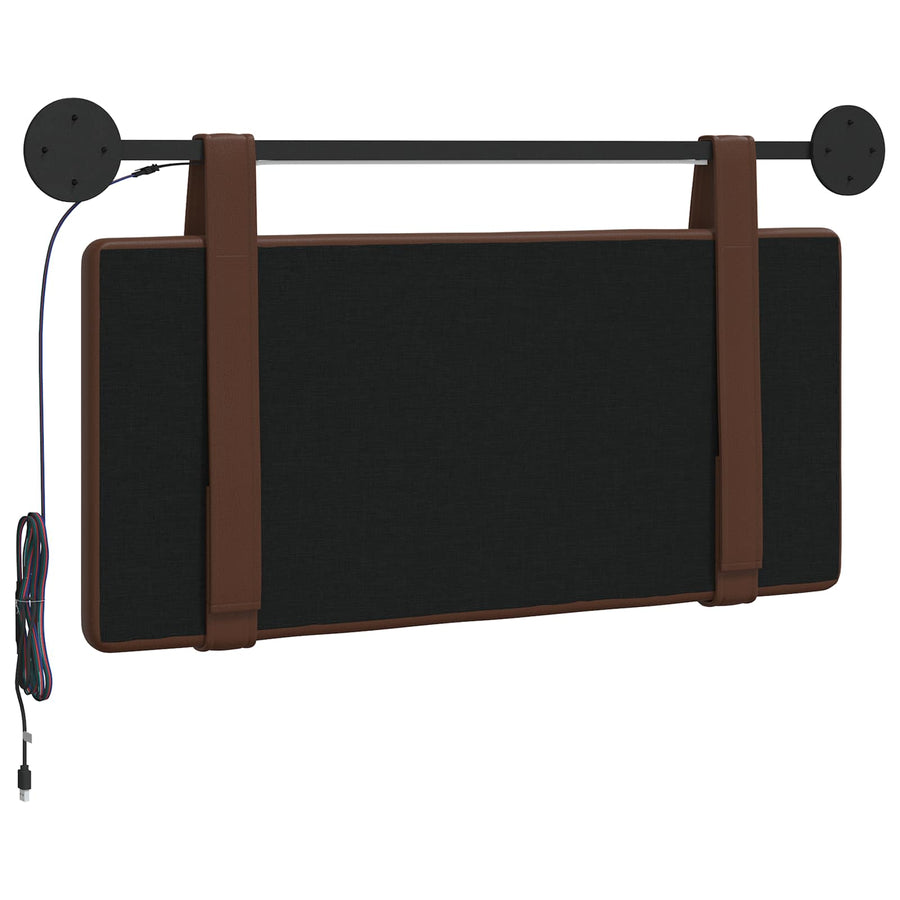 Hangend hoofdbord Met LED-verlichting Bruin Kunstleer