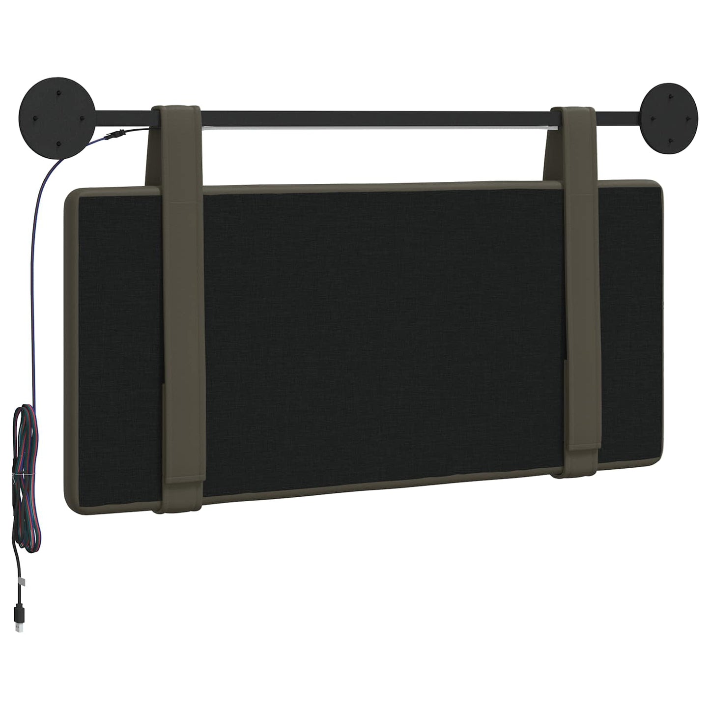 Hangend hoofdbord Met LED-verlichting Grijs Kunstleer