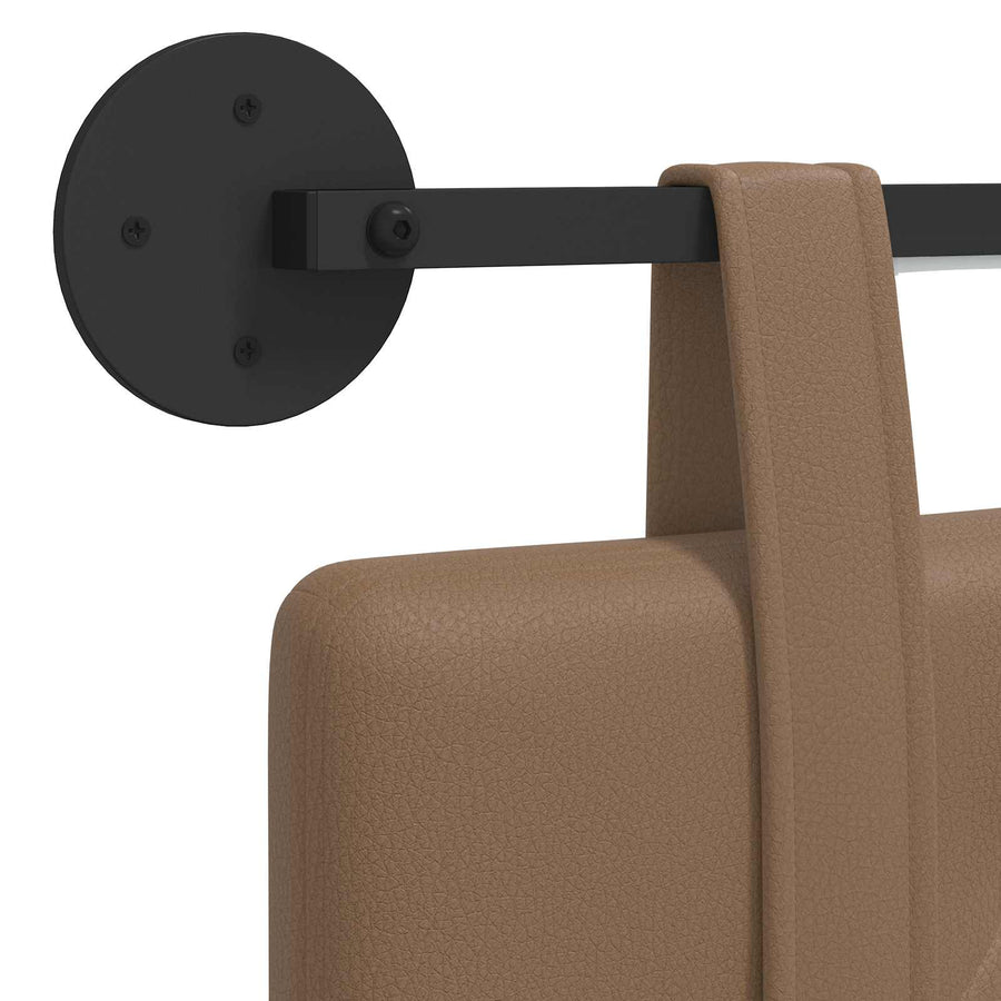 Hangend hoofdbord Met LED-verlichting Cappuccino Kunstleer