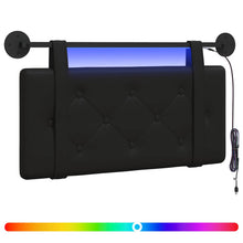 Hangend hoofdbord Met LED-verlichting Zwart Kunstleer