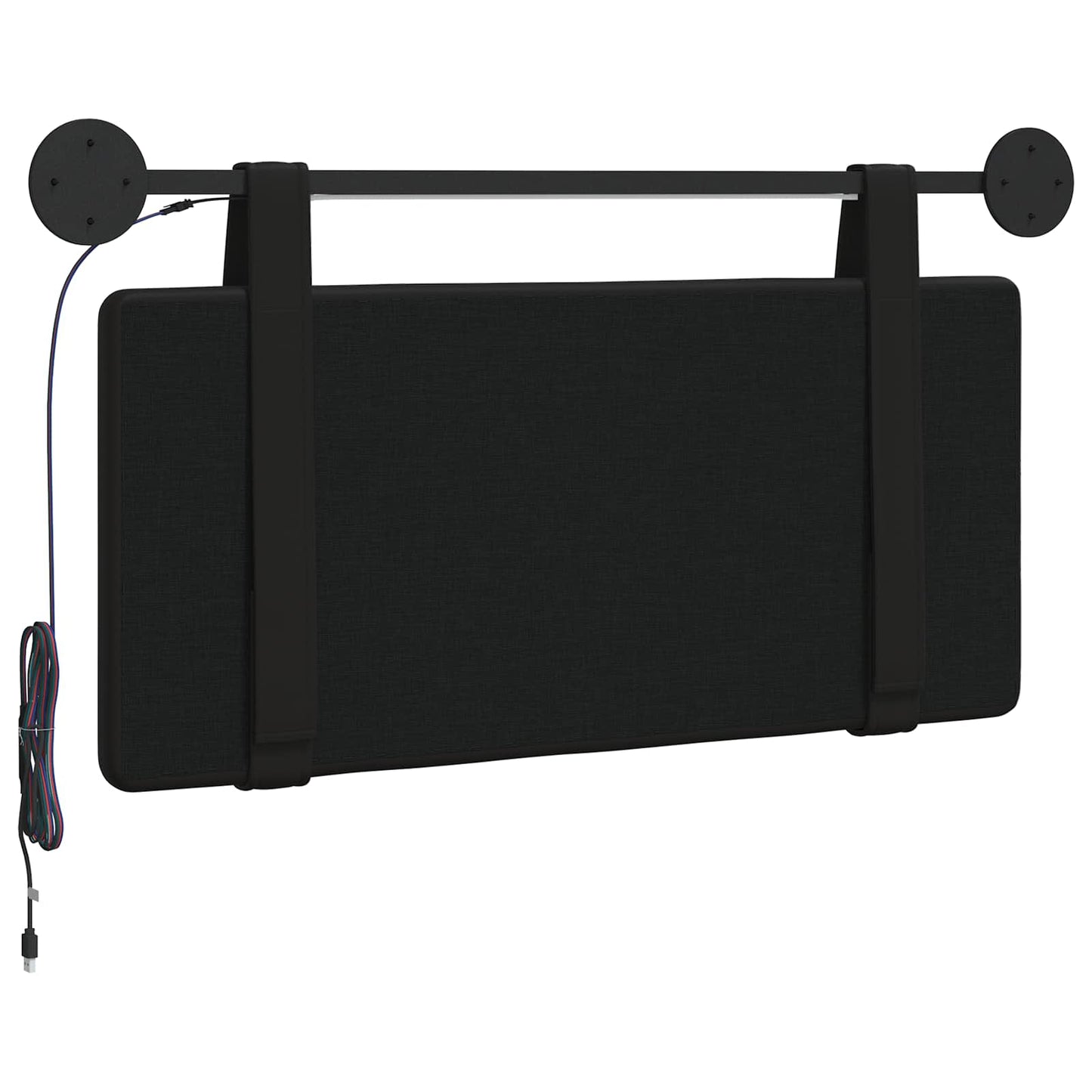 Hangend hoofdbord Met LED-verlichting Zwart Kunstleer
