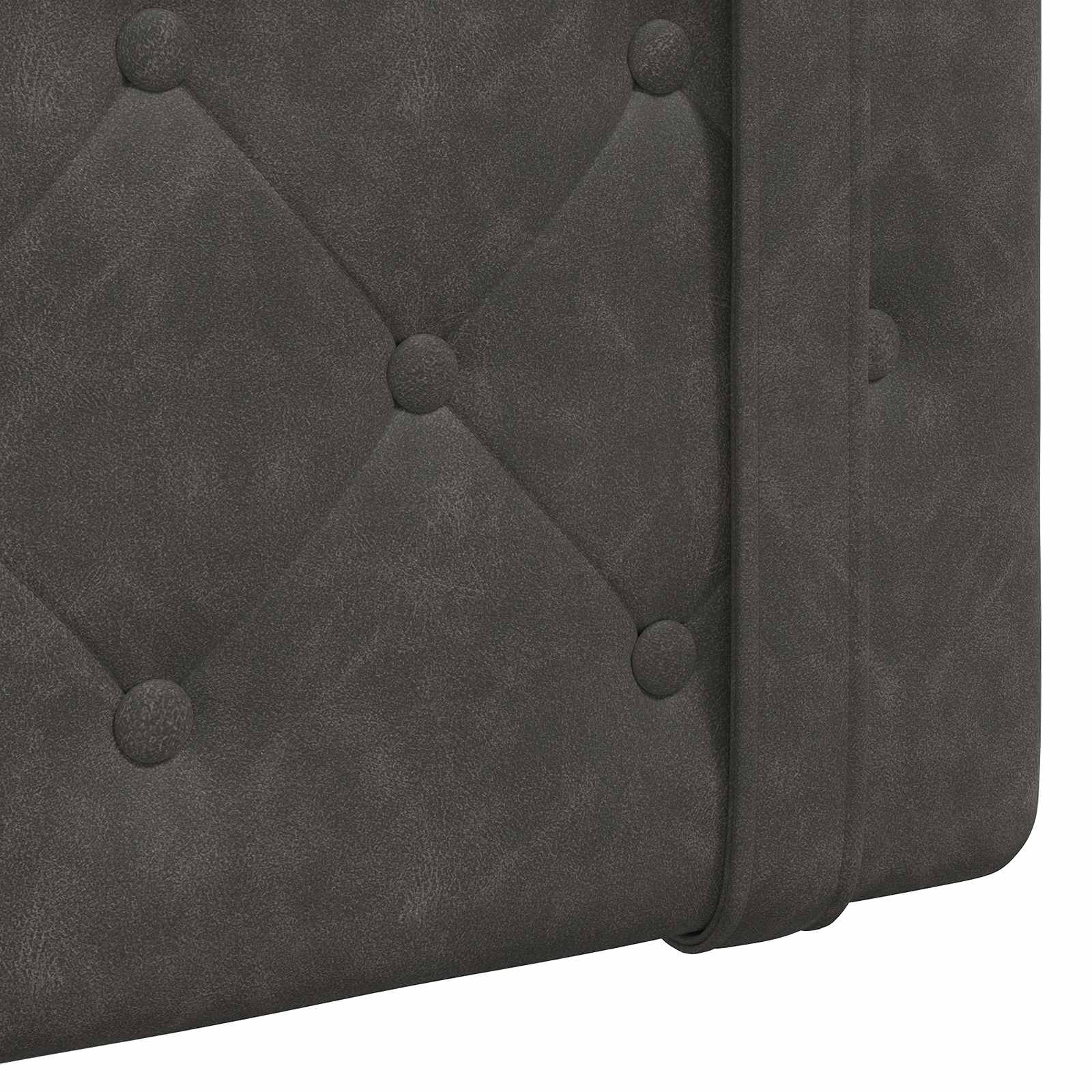 Hangend hoofdbord Met LED-verlichting Zwart Antiek PU