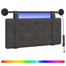 Hangend hoofdbord Met LED-verlichting Zwart Antiek PU