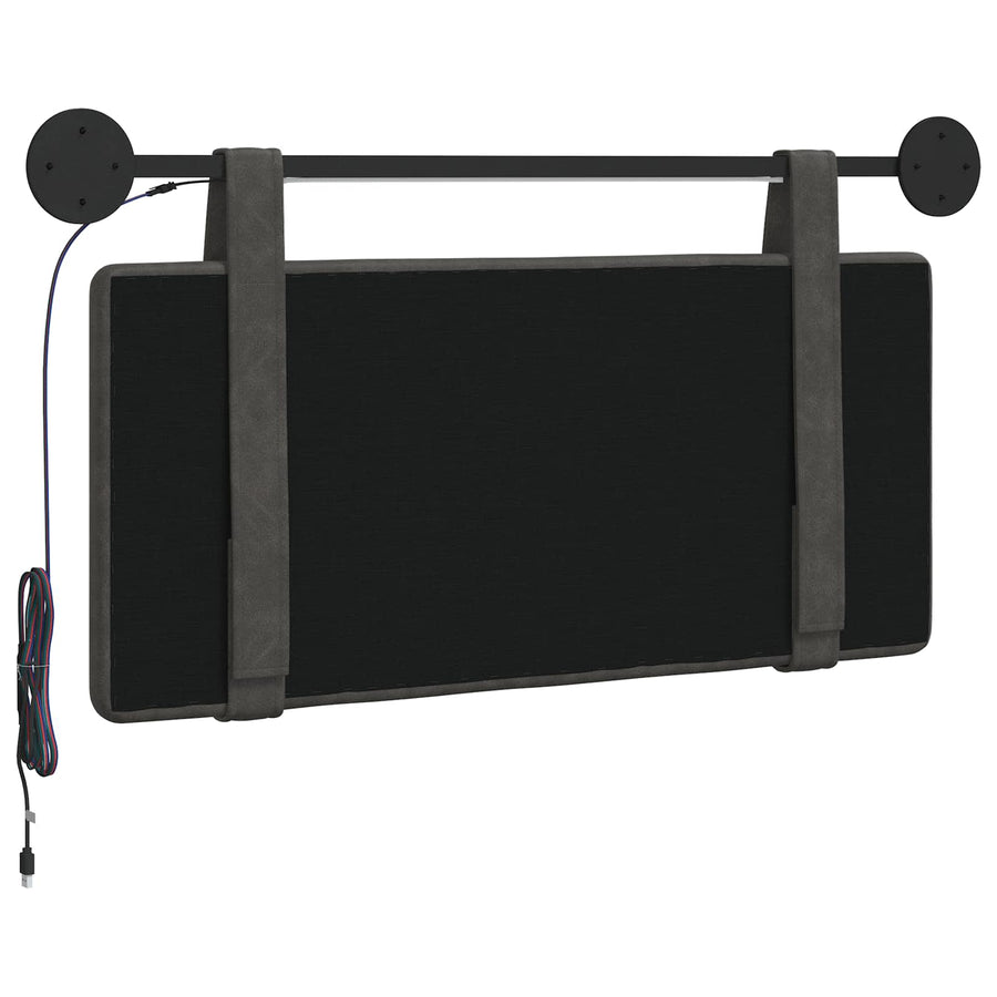 Hangend hoofdbord Met LED-verlichting Zwart Antiek PU