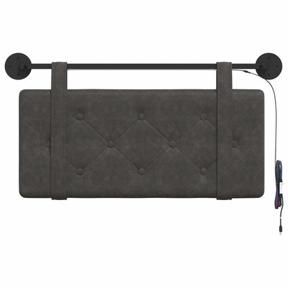 Hangend hoofdbord Met LED-verlichting Zwart Antiek PU