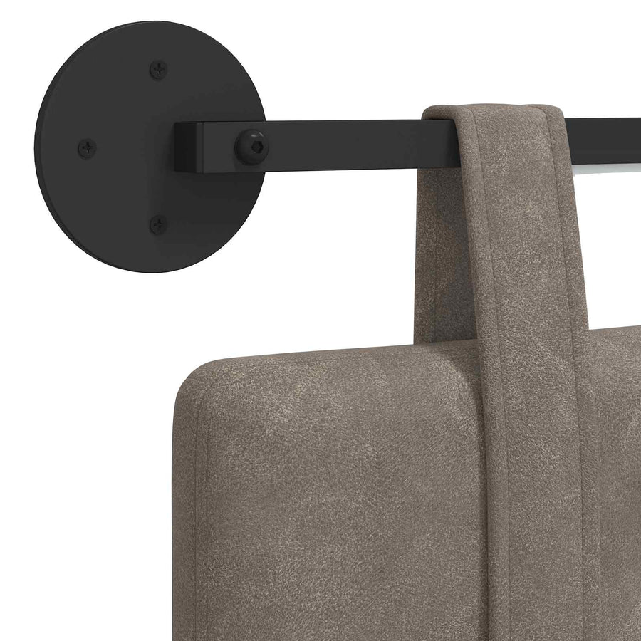 Hangend hoofdbord Met LED-verlichting Grijs Antiek PU
