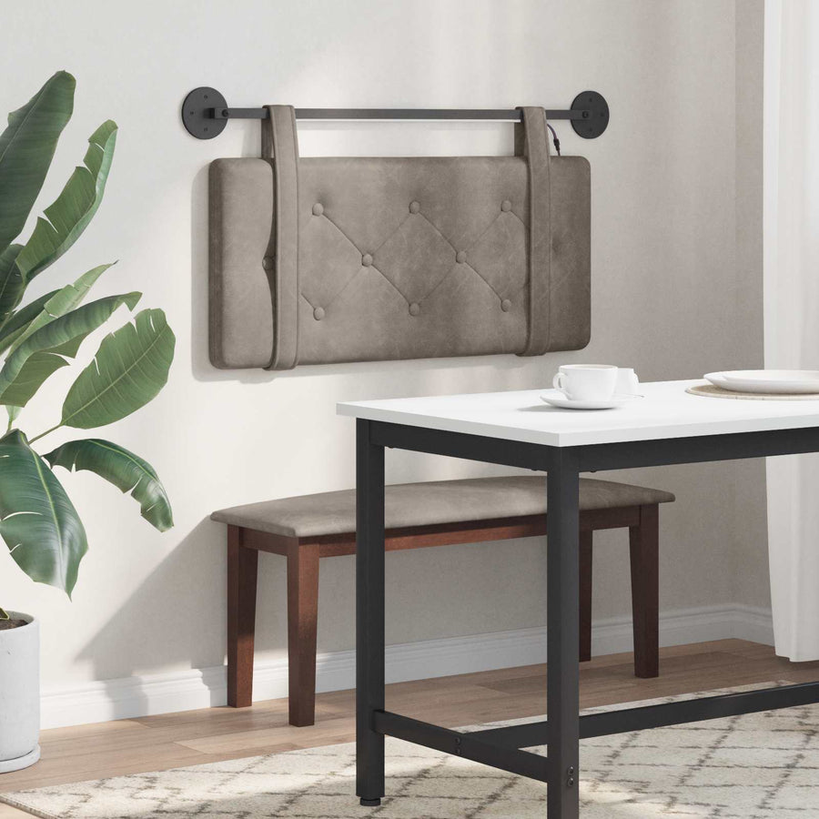 Hangend hoofdbord Met LED-verlichting Grijs Antiek PU
