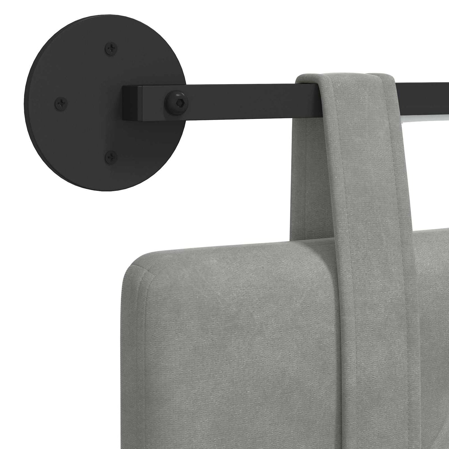 Hangend hoofdbord Met LED-verlichting Lichtgrijs Fluweel