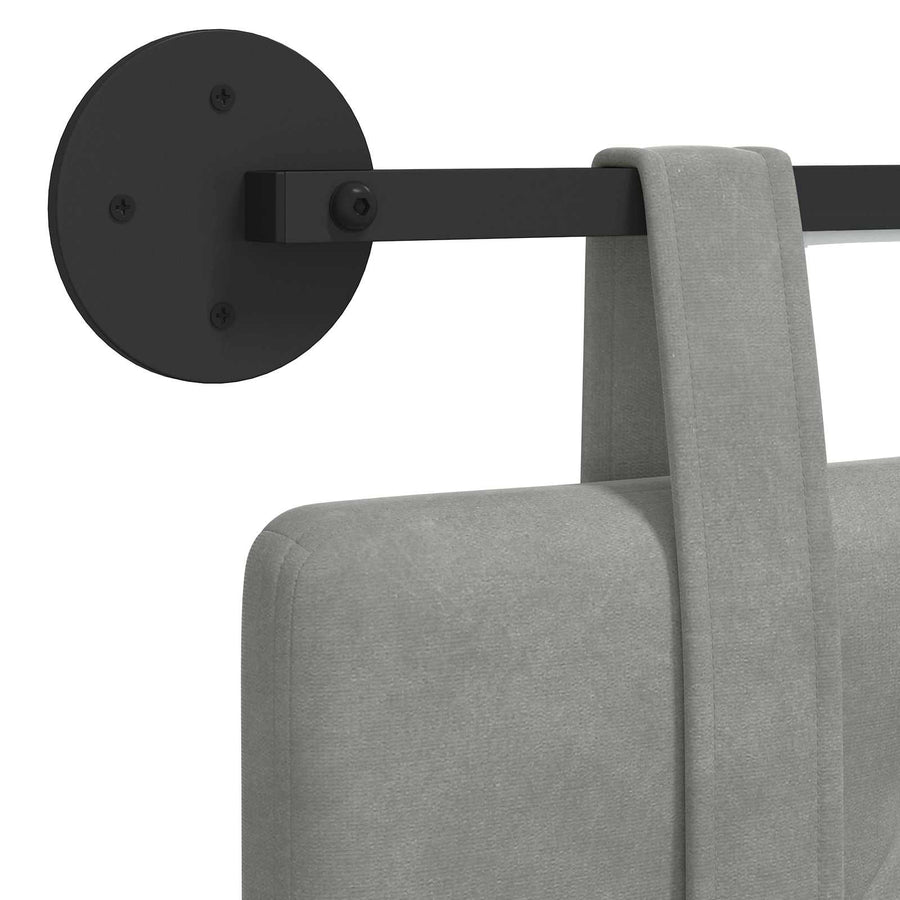 Hangend hoofdbord Met LED-verlichting Lichtgrijs Fluweel