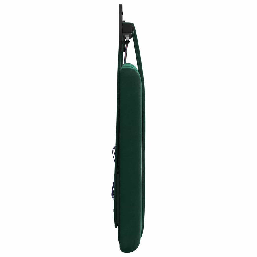 Hangend hoofdbord Met LED-verlichting Donkergroen Fluweel