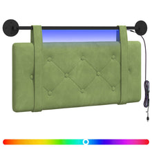 Hangend hoofdbord Met LED-verlichting Lichtgroen Fluweel