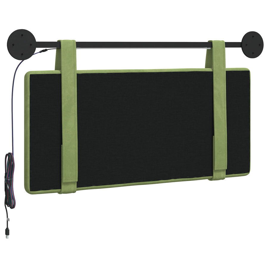 Hangend hoofdbord Met LED-verlichting Lichtgroen Fluweel