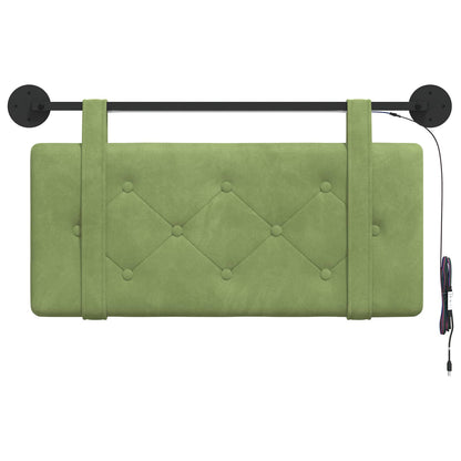 Hangend hoofdbord Met LED-verlichting Lichtgroen Fluweel