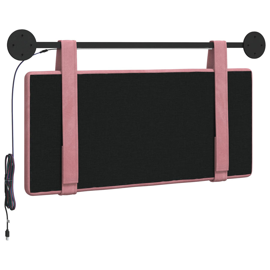 Hangend hoofdbord Met LED-verlichting Roze Fluweel