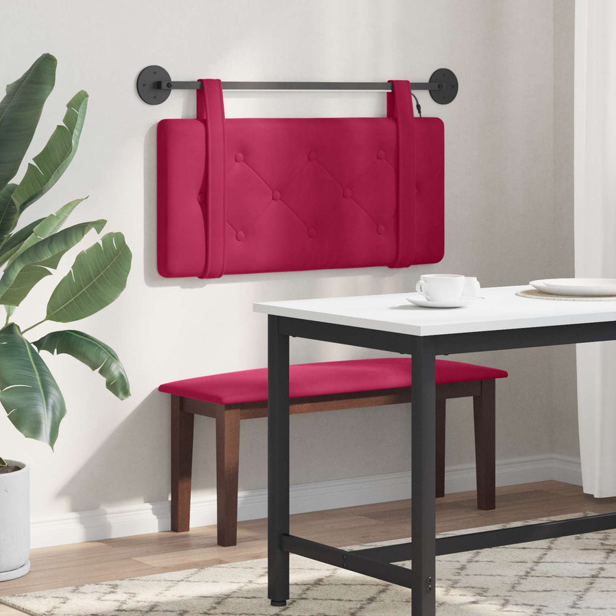 Hangend hoofdbord Met LED-verlichting Wijnrood Fluweel