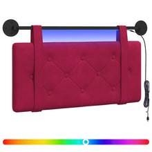 Hangend hoofdbord Met LED-verlichting Wijnrood Fluweel