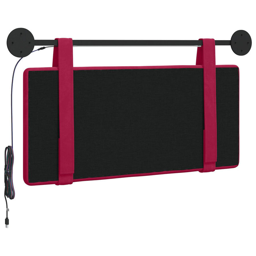 Hangend hoofdbord Met LED-verlichting Wijnrood Fluweel