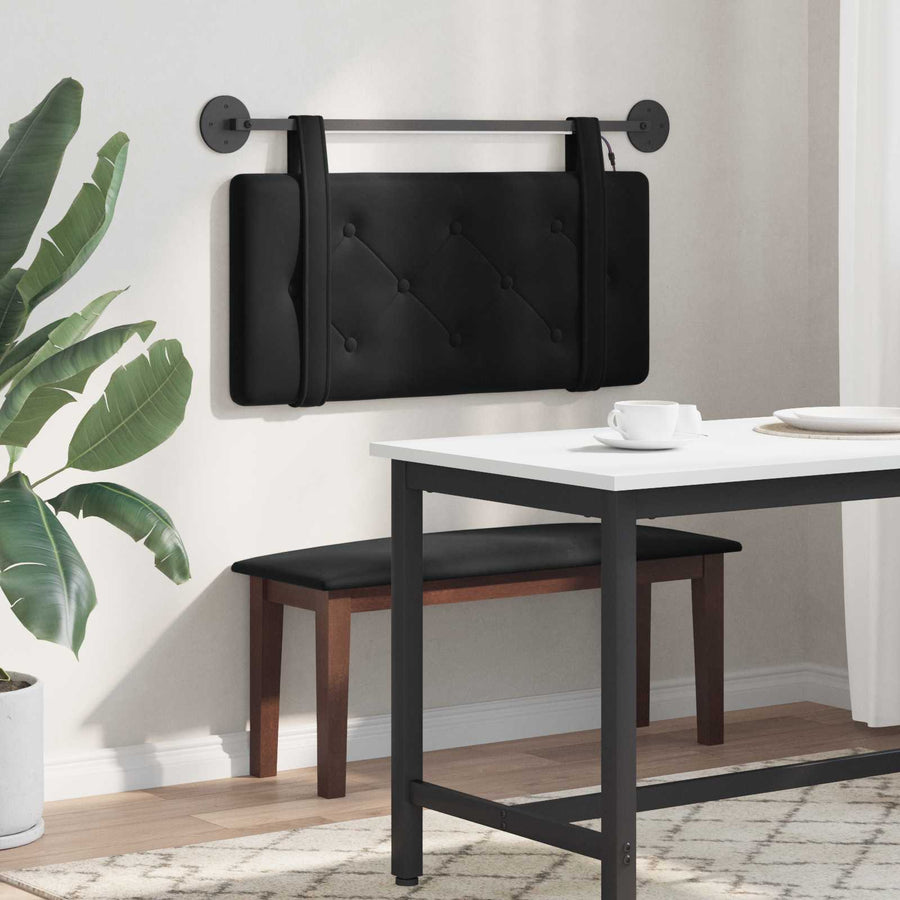 Hangend hoofdbord Met LED-verlichting Zwart Fluweel