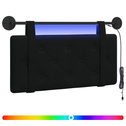 Hangend hoofdbord Met LED-verlichting Zwart Fluweel