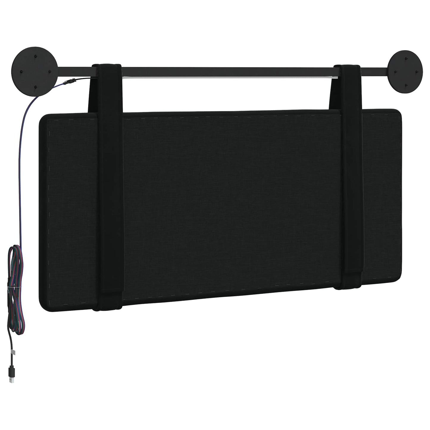 Hangend hoofdbord Met LED-verlichting Zwart Fluweel