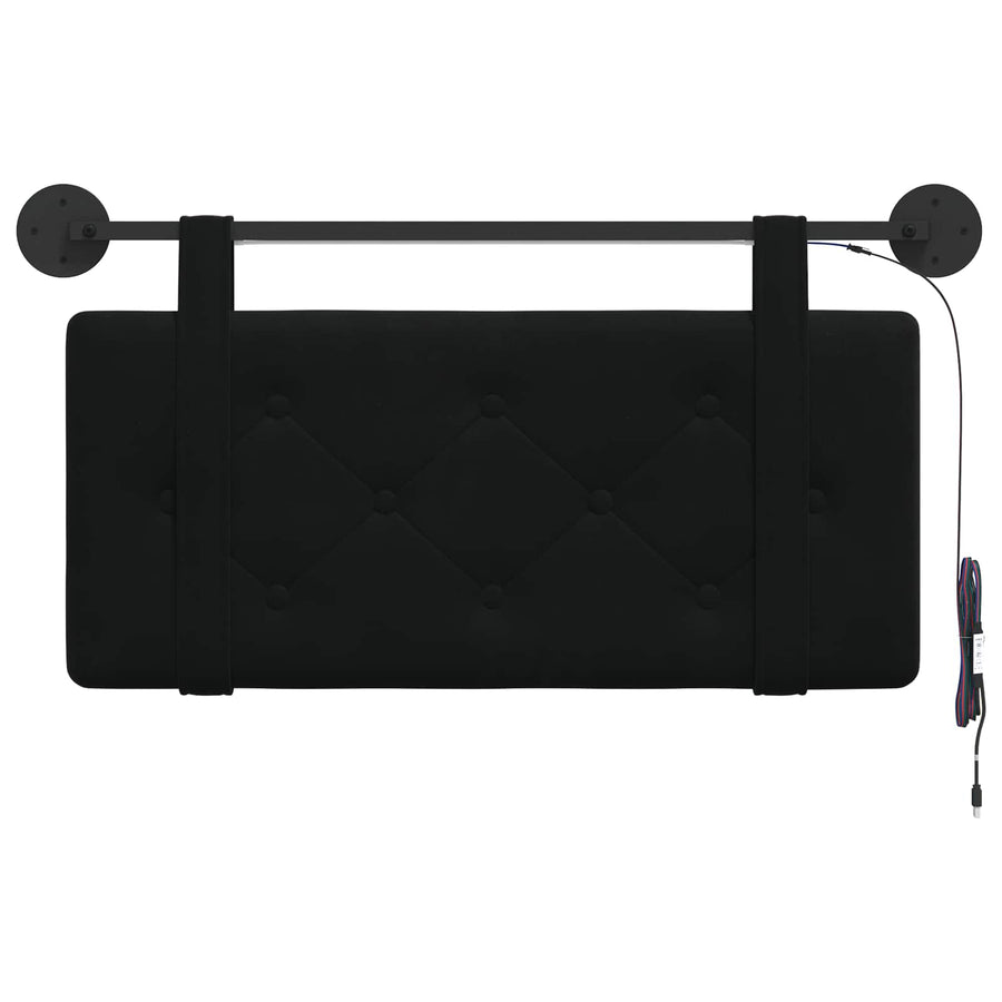 Hangend hoofdbord Met LED-verlichting Zwart Fluweel