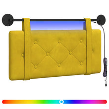 Hangend hoofdbord Met LED-verlichting Geel Fluweel
