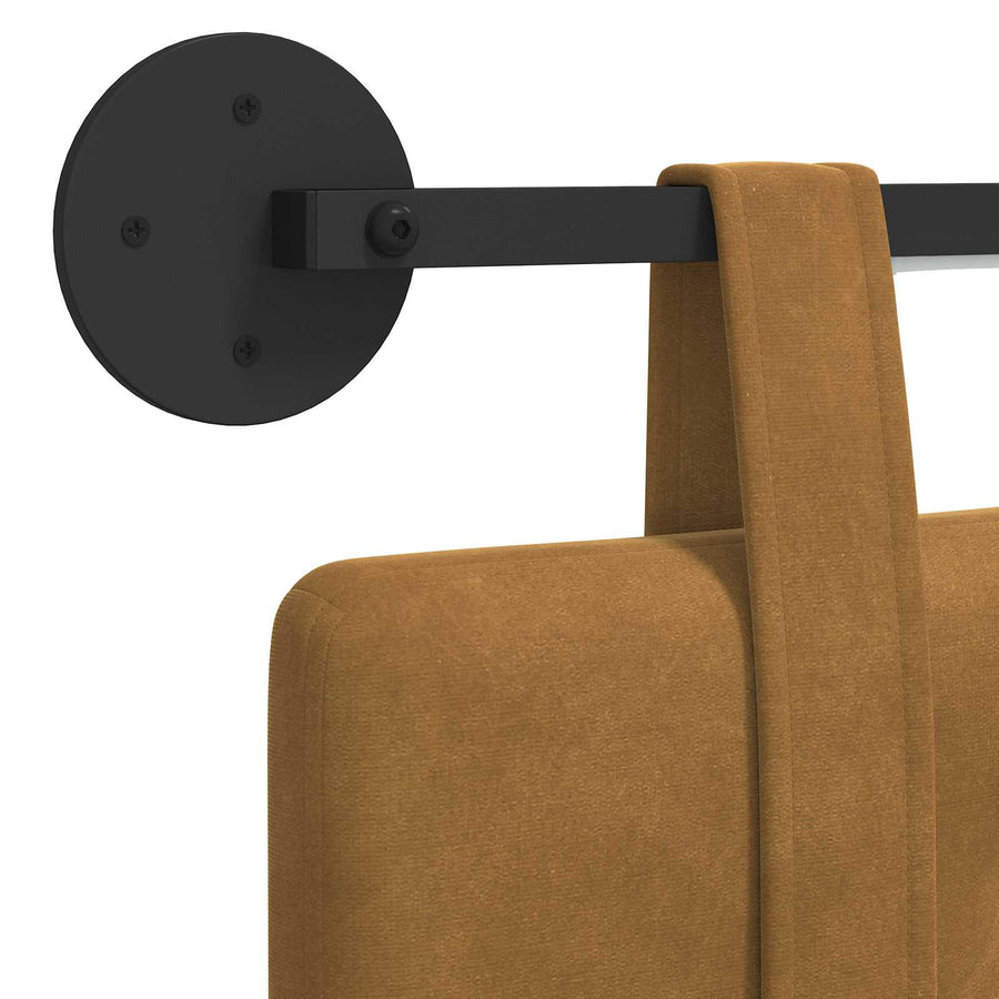 Hangend hoofdbord Met LED-verlichting Bruin Fluweel