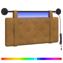 Hangend hoofdbord Met LED-verlichting Bruin Fluweel