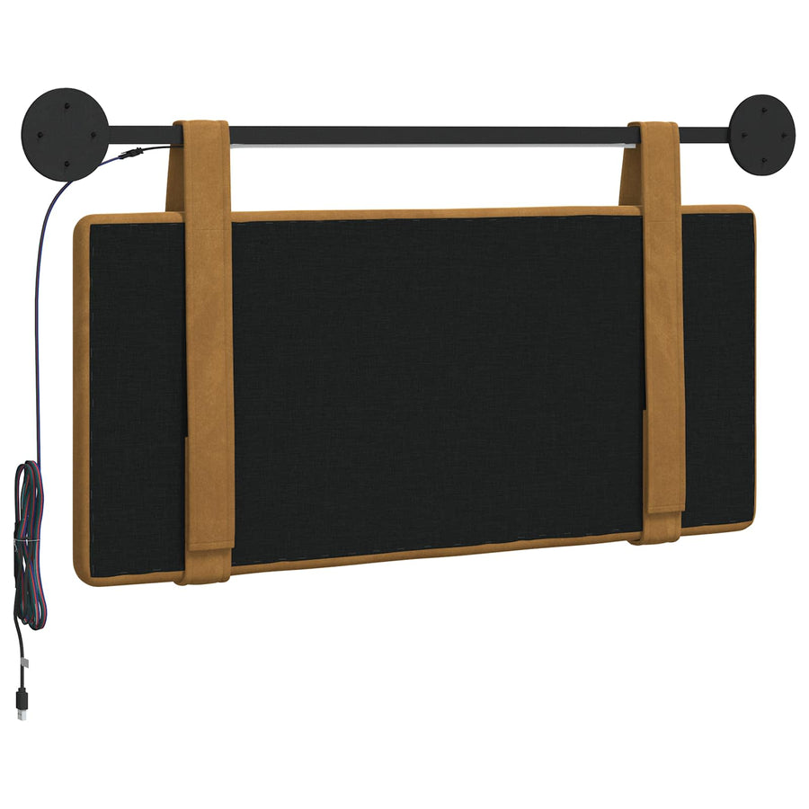 Hangend hoofdbord Met LED-verlichting Bruin Fluweel